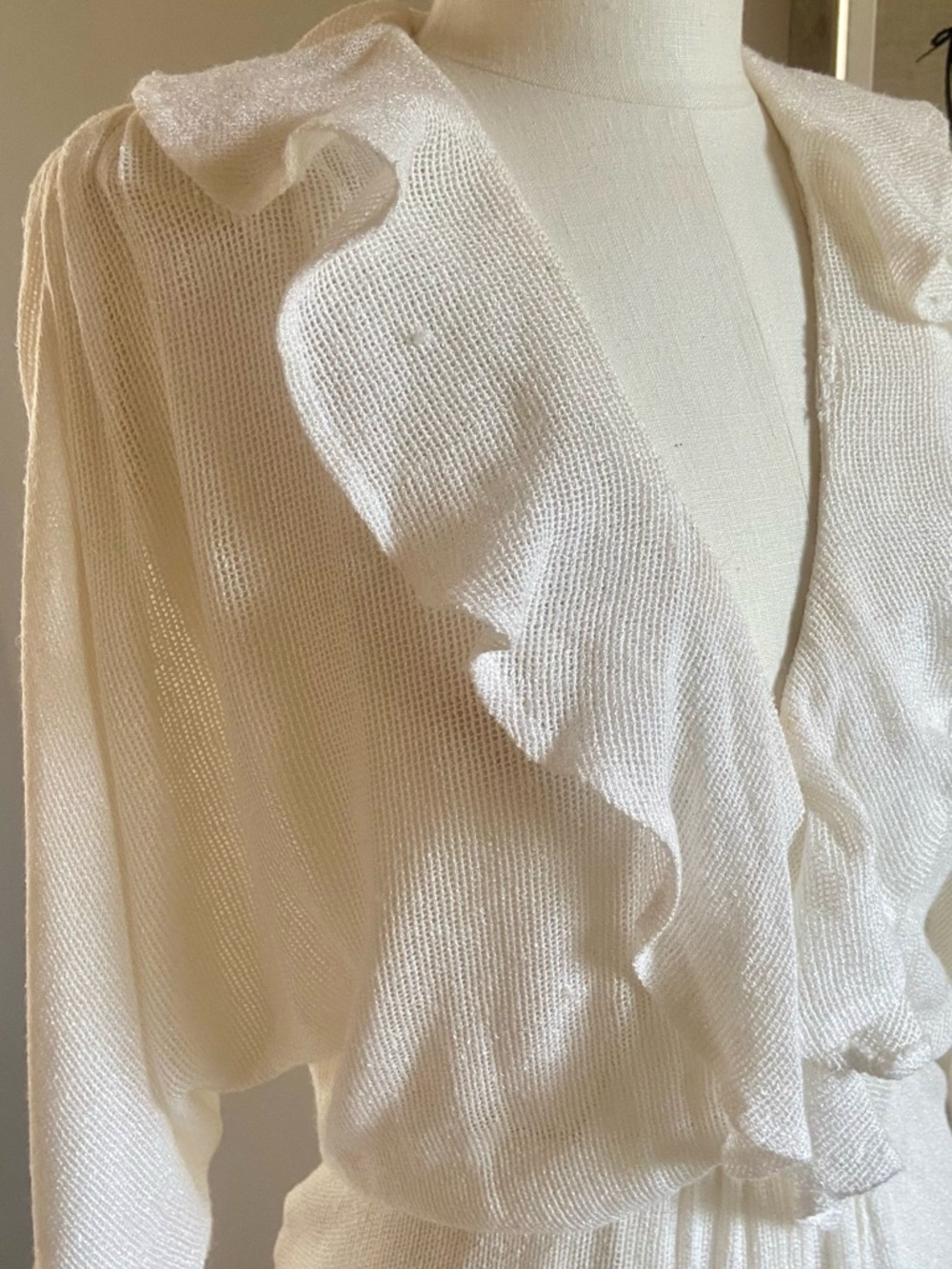 Vintage Sybil white tweed dress - Picture 6 of 11